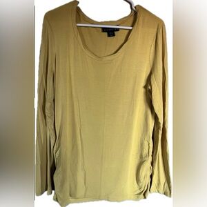 Attention yellow ruched design long sleeve shirt. Women’s size large.